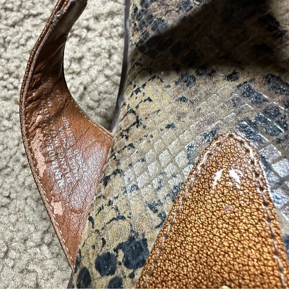 Connie Womens Sandals Size 10M Snake Animal Print Thong Flip Flops Comfort Shoes